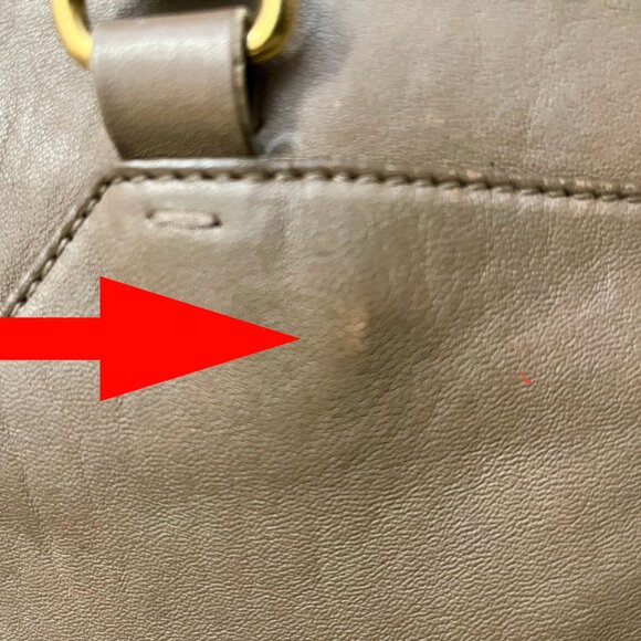 YSL Cabas Chyc Brown Elephant Leather Satchel Shopper Handbag - Picture 3 of 12